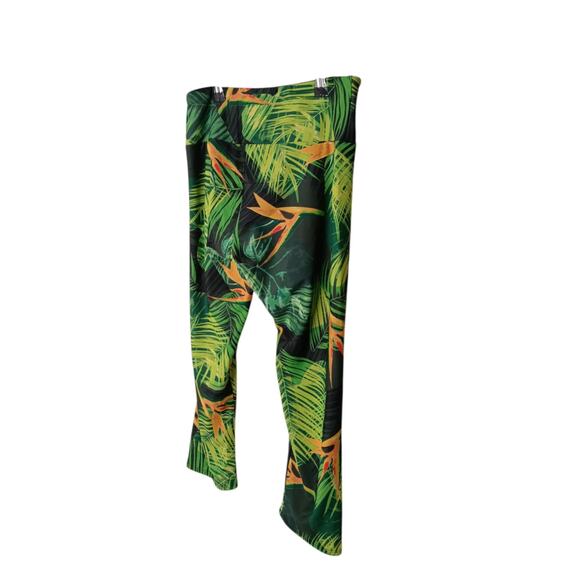 Onzie Womens M/L Tropical Floral Cropped Leggings Yoga Activewear Bird of Paradi - Picture 9 of 12